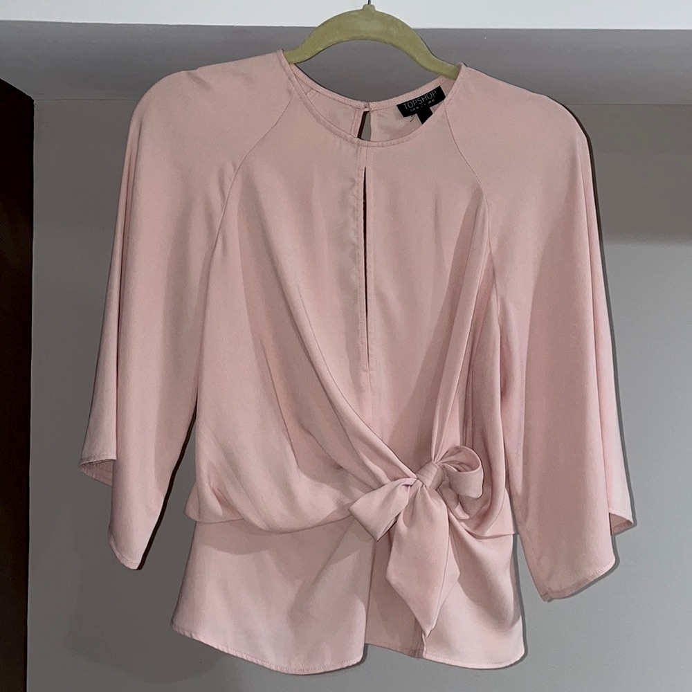 TOPSHOP Slouchy Knot Front Blouse
